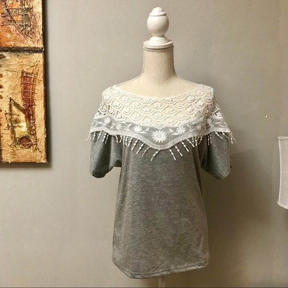 Lace Boatneck Shirt - Picture 2 of 8